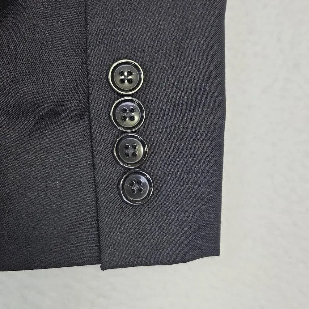 J.Crew Thompson Tuxedo Jacket 38R Black Wool Peak Lapel Formal Wedding Dance Tux